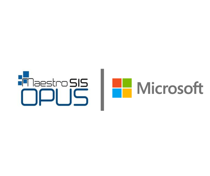 Maestro SIS Opus logo and Microsoft logo